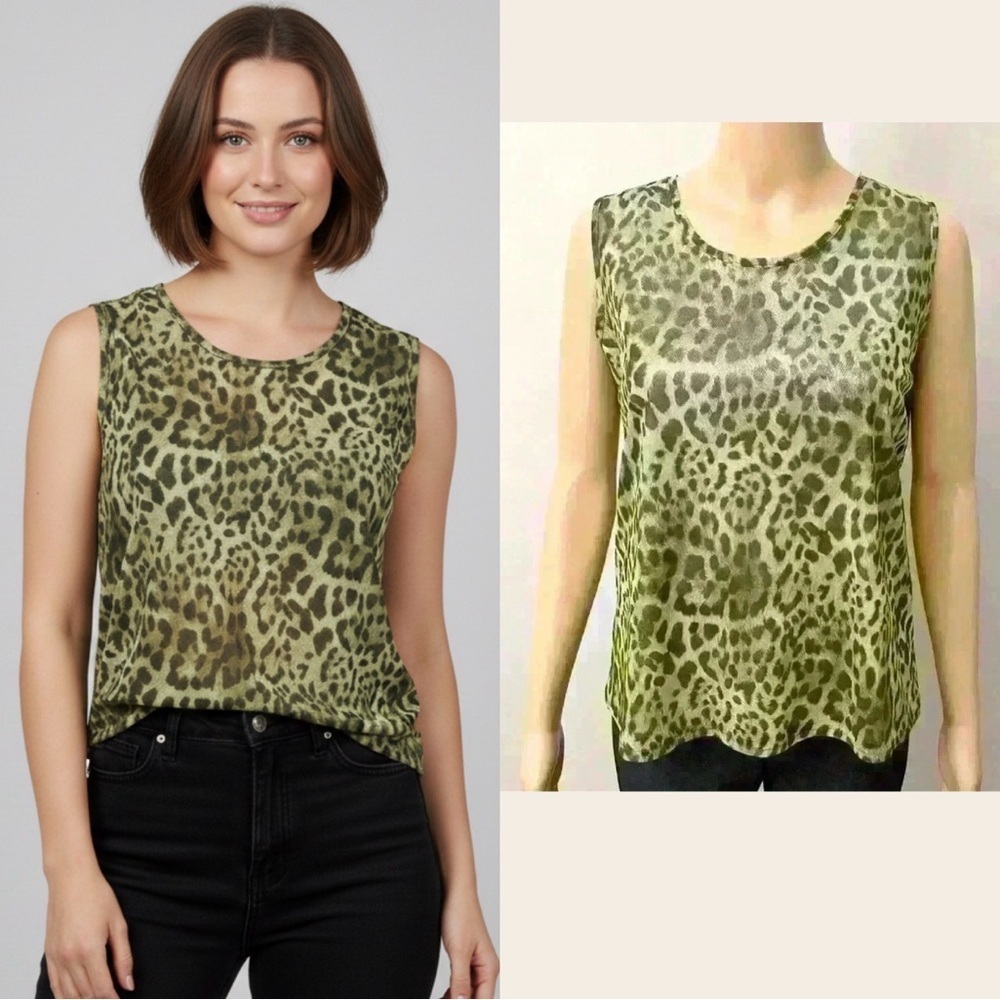Vintage Y2K  green animal prints tank top.